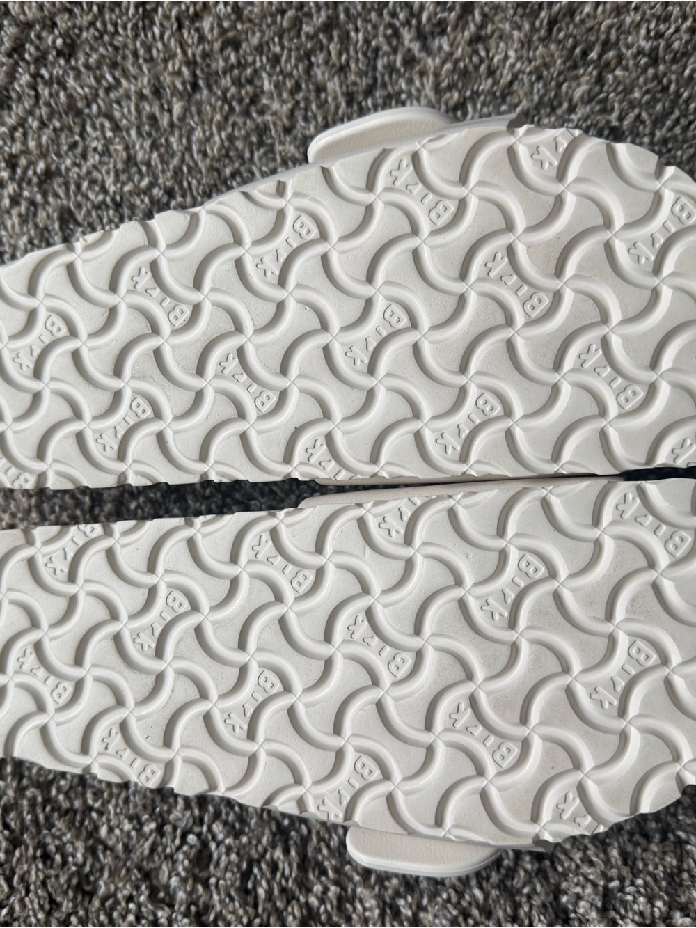 Birkenstock White Slide Sandals with Gold-Tone Buckles - Picture 4 of 4